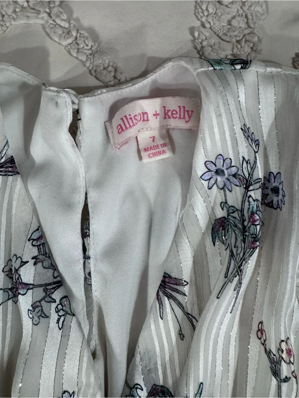 Allison + Audrey White Floral Girls' Casual Wrap Dress